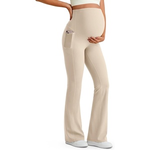 image:imageG4Free Womens BareFeel Maternity Flare LeggingsLight Khaki