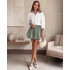 image:imageG4Free Chillwhisp Bubble Shorts for Women 3 Drawstring Lightweight Puffy Y2k Skort with PocketsGray Olive