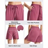 image:imageG4Free Chillwhisp Split Running Shorts for Women 3 Builtin Shorts for Athletic Workout GymDark Burgundy