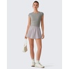 image:imageG4Free Chillwhisp Tennis Skorts Shorts for Women  2 Overlay Lightweight Flowy Skirts with Pockets for Workout RunningChime Gray