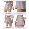 image:imageG4Free Chillwhisp Tennis Skorts Shorts for Women  2 Overlay Lightweight Flowy Skirts with Pockets for Workout RunningChime Gray