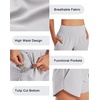 image:imageG4Free Chillwhisp Womens Athletic Shorts 4 High Waisted Lightweight Running Shorts with PocketsChrim Gray