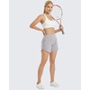 image:imageG4Free Chillwhisp Womens Athletic Shorts 4 High Waisted Lightweight Running Shorts with PocketsChrim Gray