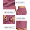 image:imageG4Free Chillwhisp Womens Athletic Shorts 4 High Waisted Lightweight Running Shorts with PocketsDark Burgundy