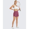 image:imageG4Free Chillwhisp Womens Athletic Shorts 4 High Waisted Lightweight Running Shorts with PocketsDark Burgundy