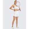 image:imageG4Free Chillwhisp Womens Athletic Shorts 4 High Waisted Lightweight Running Shorts with PocketsWhite