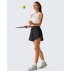 image:imageG4Free Chillwhisp Workout Shorts Women 25 A Line Elastic Waistband with Zipper Pockets for Running Casual SummerBlack