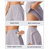 image:imageG4Free Chillwhisp Workout Shorts Women 25 A Line Elastic Waistband with Zipper Pockets for Running Casual SummerChime Gray