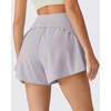 image:imageG4Free Chillwhisp Workout Shorts Women 25 A Line Elastic Waistband with Zipper Pockets for Running Casual SummerChime Gray