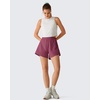 image:imageG4Free Chillwhisp Workout Shorts Women 25 A Line Elastic Waistband with Zipper Pockets for Running Casual SummerDark Burgundy