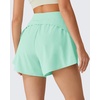 image:imageG4Free Chillwhisp Workout Shorts Women 25 A Line Elastic Waistband with Zipper Pockets for Running Casual SummerMint