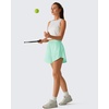 image:imageG4Free Chillwhisp Workout Shorts Women 25 A Line Elastic Waistband with Zipper Pockets for Running Casual SummerMint