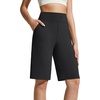 image:imageG4Free EverGoing Womens 10 Bermuda Shorts with Pockets High Waisted Knee Length Shorts for Women Walking Workout CasualBlack