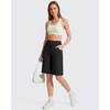 image:imageG4Free EverGoing Womens 10 Bermuda Shorts with Pockets High Waisted Knee Length Shorts for Women Walking Workout CasualBlack