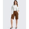 image:imageG4Free EverGoing Womens 10 Bermuda Shorts with Pockets High Waisted Knee Length Shorts for Women Walking Workout CasualDark Coffee