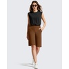 image:imageG4Free EverGoing Womens 10 Bermuda Shorts with Pockets High Waisted Knee Length Shorts for Women Walking Workout CasualDark Coffee