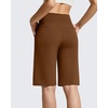 image:imageG4Free EverGoing Womens 10 Bermuda Shorts with Pockets High Waisted Knee Length Shorts for Women Walking Workout CasualDark Coffee