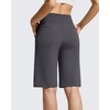 image:imageG4Free EverGoing Womens 10 Bermuda Shorts with Pockets High Waisted Knee Length Shorts for Women Walking Workout CasualDark Gray