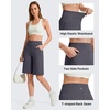 image:imageG4Free EverGoing Womens 10 Bermuda Shorts with Pockets High Waisted Knee Length Shorts for Women Walking Workout CasualDark Gray