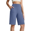 image:imageG4Free EverGoing Womens 10 Bermuda Shorts with Pockets High Waisted Knee Length Shorts for Women Walking Workout CasualDenim Blue