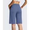 image:imageG4Free EverGoing Womens 10 Bermuda Shorts with Pockets High Waisted Knee Length Shorts for Women Walking Workout CasualDenim Blue