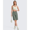 image:imageG4Free EverGoing Womens 10 Bermuda Shorts with Pockets High Waisted Knee Length Shorts for Women Walking Workout CasualGray Sage
