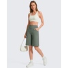 image:imageG4Free EverGoing Womens 10 Bermuda Shorts with Pockets High Waisted Knee Length Shorts for Women Walking Workout CasualGray Sage