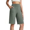 image:imageG4Free EverGoing Womens 10 Bermuda Shorts with Pockets High Waisted Knee Length Shorts for Women Walking Workout CasualGray Sage
