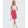 image:imageG4Free EverGoing Womens 10 Bermuda Shorts with Pockets High Waisted Knee Length Shorts for Women Walking Workout CasualHot Pink