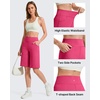 image:imageG4Free EverGoing Womens 10 Bermuda Shorts with Pockets High Waisted Knee Length Shorts for Women Walking Workout CasualHot Pink