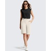 image:imageG4Free EverGoing Womens 10 Bermuda Shorts with Pockets High Waisted Knee Length Shorts for Women Walking Workout CasualIvory