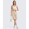 image:imageG4Free EverGoing Womens 10 Bermuda Shorts with Pockets High Waisted Knee Length Shorts for Women Walking Workout CasualLight Khaki