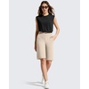 image:imageG4Free EverGoing Womens 10 Bermuda Shorts with Pockets High Waisted Knee Length Shorts for Women Walking Workout CasualLight Khaki