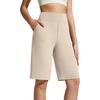 image:imageG4Free EverGoing Womens 10 Bermuda Shorts with Pockets High Waisted Knee Length Shorts for Women Walking Workout CasualLight Khaki