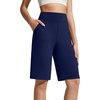 image:imageG4Free EverGoing Womens 10 Bermuda Shorts with Pockets High Waisted Knee Length Shorts for Women Walking Workout CasualRoyal Blue