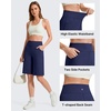 image:imageG4Free EverGoing Womens 10 Bermuda Shorts with Pockets High Waisted Knee Length Shorts for Women Walking Workout CasualRoyal Blue