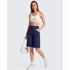 image:imageG4Free EverGoing Womens 10 Bermuda Shorts with Pockets High Waisted Knee Length Shorts for Women Walking Workout CasualRoyal Blue