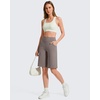 image:imageG4Free EverGoing Womens 10 Bermuda Shorts with Pockets High Waisted Knee Length Shorts for Women Walking Workout CasualTaupe
