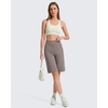 image:imageG4Free EverGoing Womens 10 Bermuda Shorts with Pockets High Waisted Knee Length Shorts for Women Walking Workout CasualTaupe