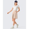 image:imageG4Free ShiftReady Shorts for Women Dressy Casual 7  High Waisted Wide Leg Pleated Shorts with PocketsLight Khaki