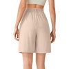 image:imageG4Free ShiftReady Shorts for Women Dressy Casual 7  High Waisted Wide Leg Pleated Shorts with PocketsLight Khaki