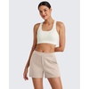 image:imageG4Free Smoofit Modal Soft Casual Shorts for Women High Waisted Summer Lounge Sweat Shorts with PocketsLight Khaki