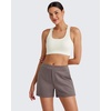 image:imageG4Free Smoofit Modal Soft Casual Shorts for Women High Waisted Summer Lounge Sweat Shorts with PocketsTaupe