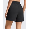 image:imageG4Free Strowen Casual Shorts for Women 4  Elastic Waist Lightweight Quick Dry Athletic Shorts with PocketsBlack
