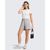 image:imageG4Free Strowen Casual Shorts for Women 4  Elastic Waist Lightweight Quick Dry Athletic Shorts with PocketsChime Gray