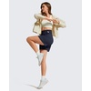 image:imageG4Free Strowen Casual Shorts for Women 4  Elastic Waist Lightweight Quick Dry Athletic Shorts with PocketsDark Navy
