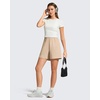 image:imageG4Free Strowen Casual Shorts for Women 4  Elastic Waist Lightweight Quick Dry Athletic Shorts with PocketsLight Khaki