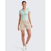 image:imageG4Free Womens Athletic Running Shorts High Waisted Summer Casual Shorts for Golf Yoga with PocketsLight Khaki