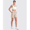 image:imageG4Free Womens Athletic Running Shorts High Waisted Summer Casual Shorts for Golf Yoga with PocketsLight Khaki