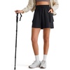 image:imageG4Free Cargo Shorts Women 4 Lightweight Drawstring Waist Water Resistant Outdoor Hiking Shorts with PocketsBlack